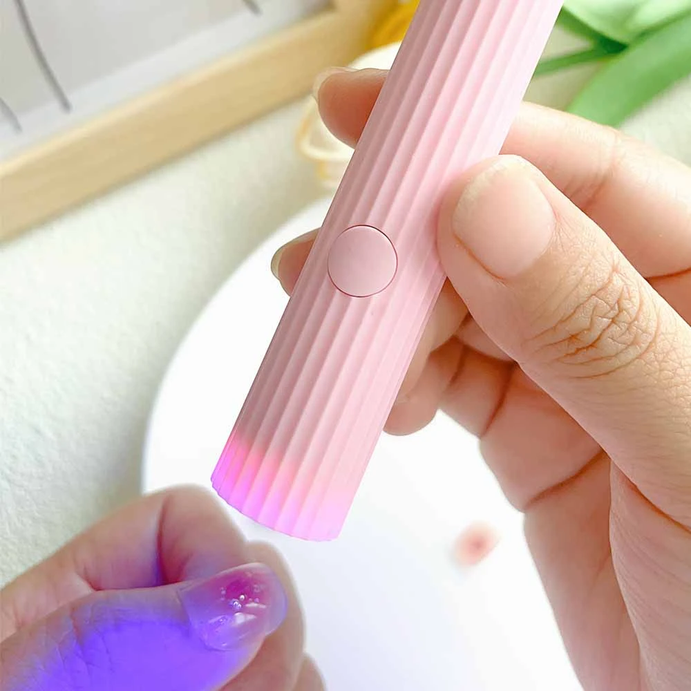 蓄电一字美甲灯穿戴甲片烤灯小型速干手持光疗灯穿戴甲专用手工