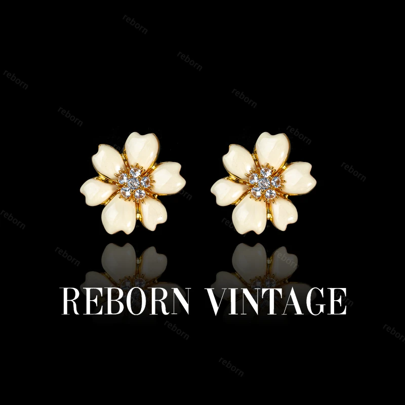 铜合金珐琅耳饰  Reborn Vintage手工气质轻奢时尚复古耳钉M13
