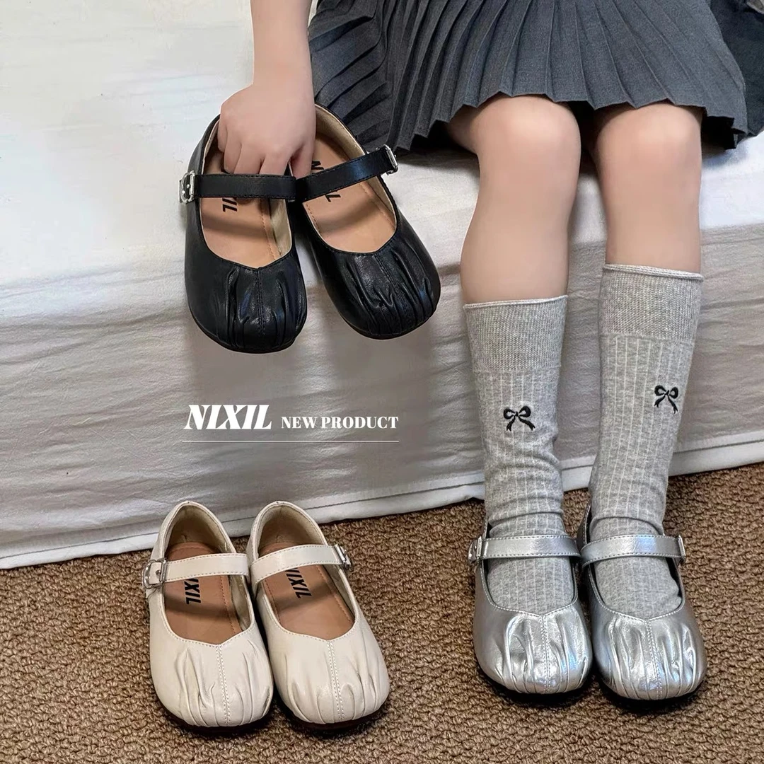 女童公主鞋2024夏季新款儿童小皮鞋女孩银色软底单鞋春秋款软皮潮