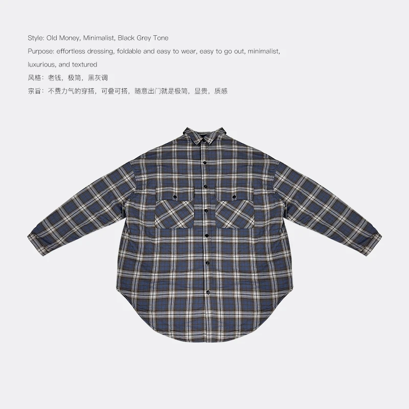 DDAAN OOTD  2024早春复古格子薄棉大衬衫外套 DY00186