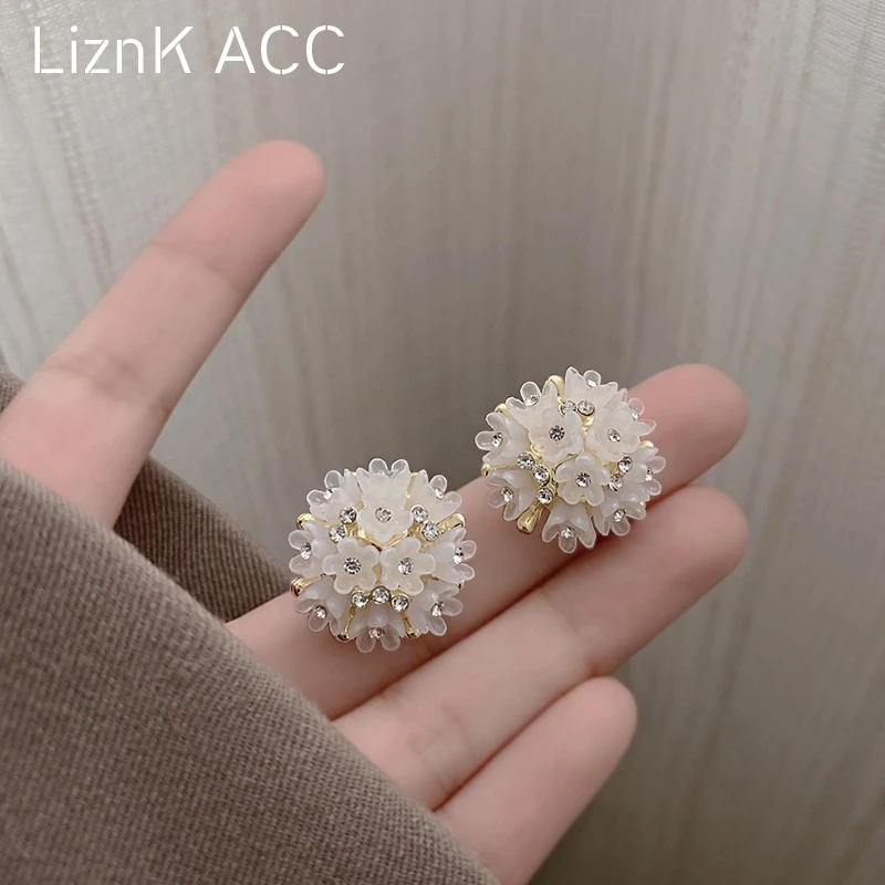 s925银针高级感轻奢网红花朵耳钉年新款潮小众设计耳饰