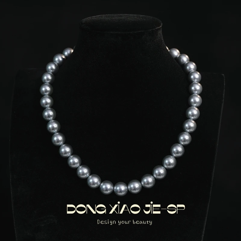 经典项链麻灰色时尚气质百搭高端大气精致锁骨链