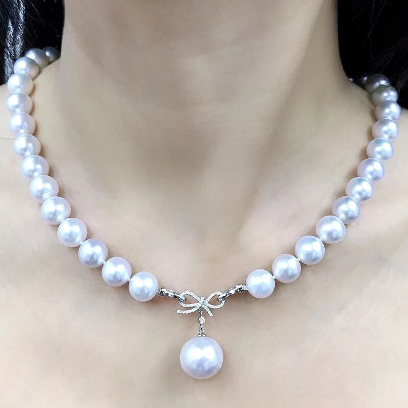 冷白色单珠吊坠款项链 高端大气