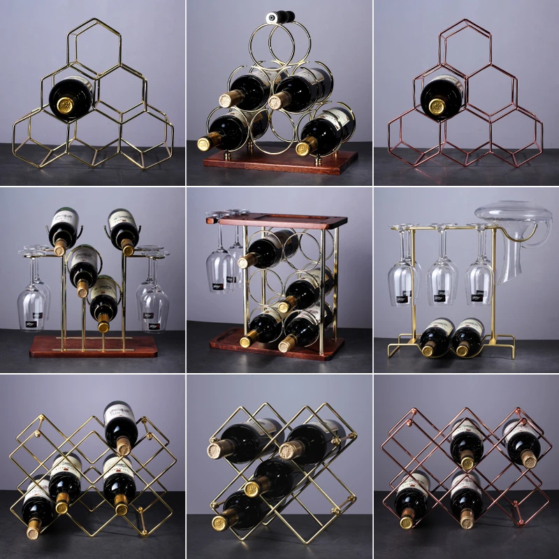 创意红酒酒架置物架客厅酒柜家用餐桌装饰品轻奢现代红酒杯倒挂架