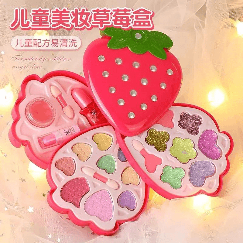 安全无毒玩具口红生日礼物儿童彩妆盒过家家套装小女孩化妆品公主