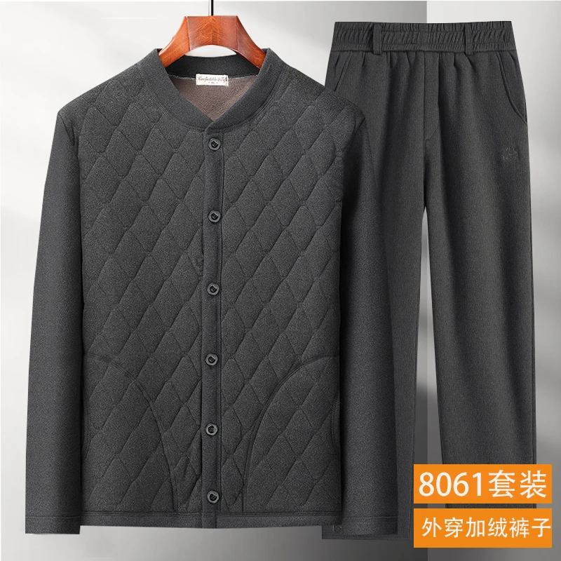 中老年加绒加厚内胆棉衣男 爸爸爷爷内穿两件套保暖老年人小棉袄