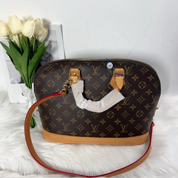 95新 LouisVuitton/路易威登 路易威登老花大贝壳单肩手提包