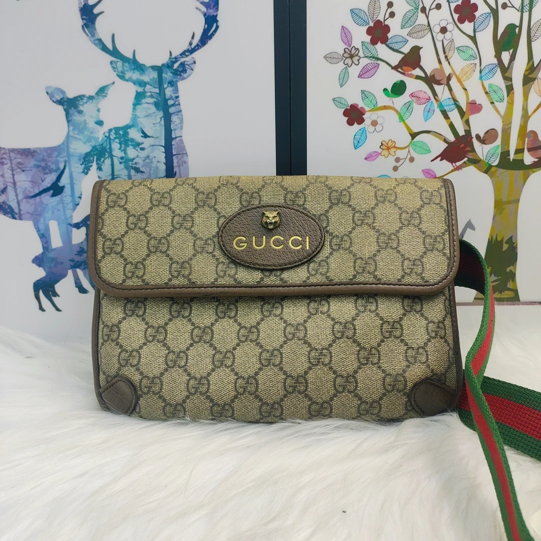 95新 GUCCI/古驰 古驰 时尚百搭虎头腰包