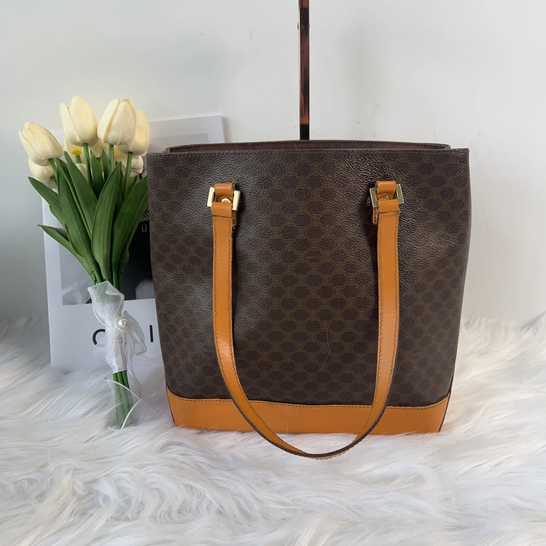 95新 Celine/思琳 思琳百搭款老花竖版水桶包