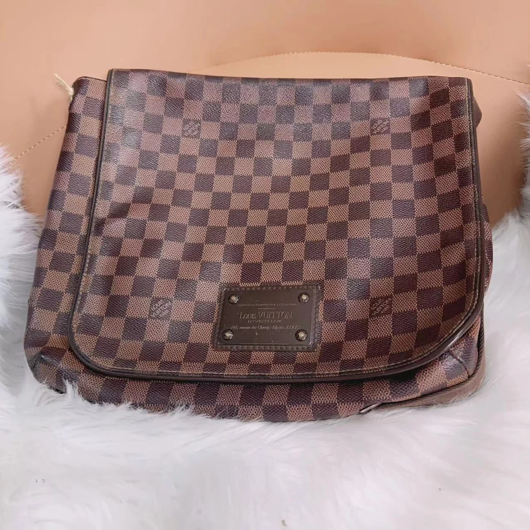 95新 LouisVuitton/路易威登 路易威登 百搭款棕棋盘格邮差包