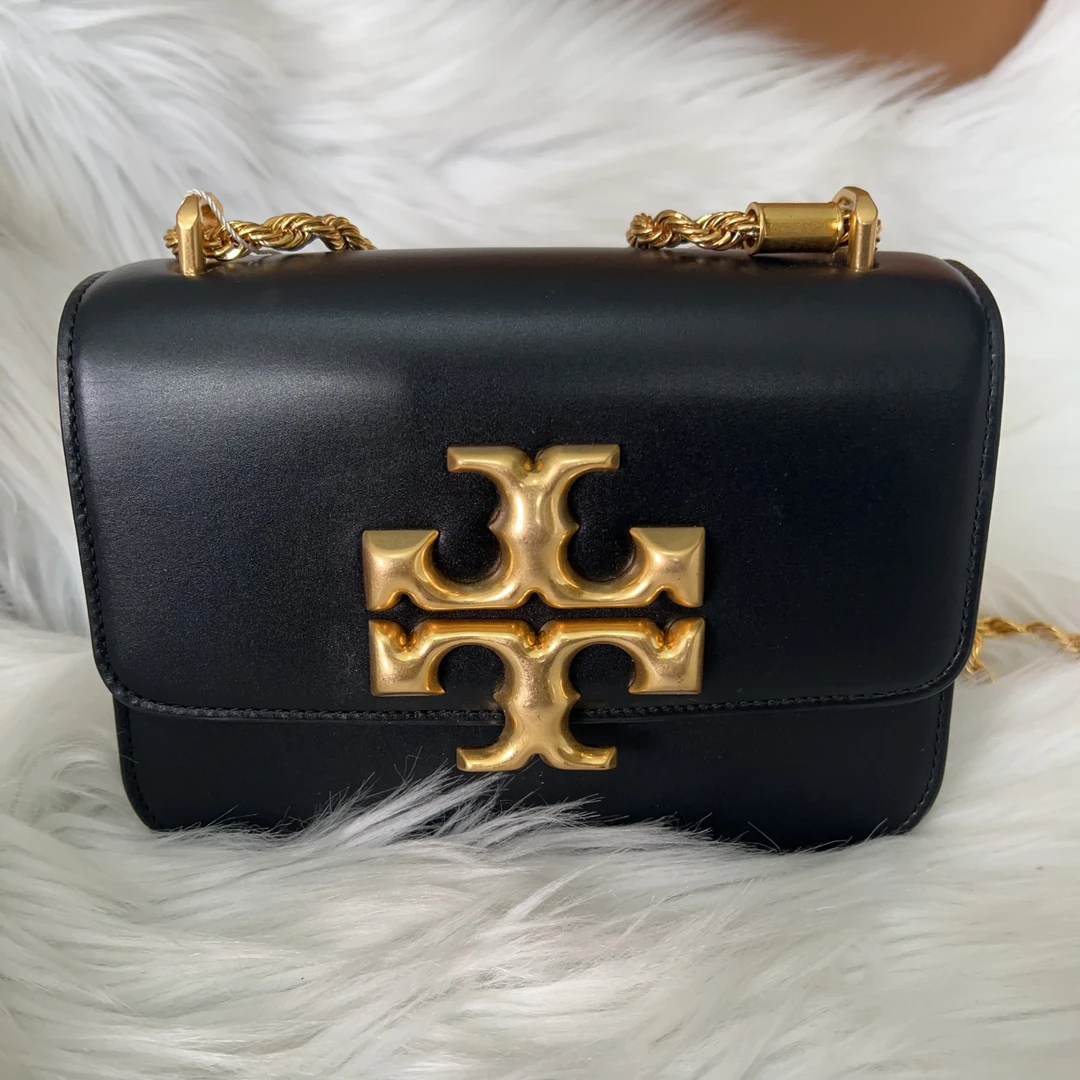 99新 TORY BURCH/汤丽柏琦 汤丽柏琦 百搭款黑色大log单肩包