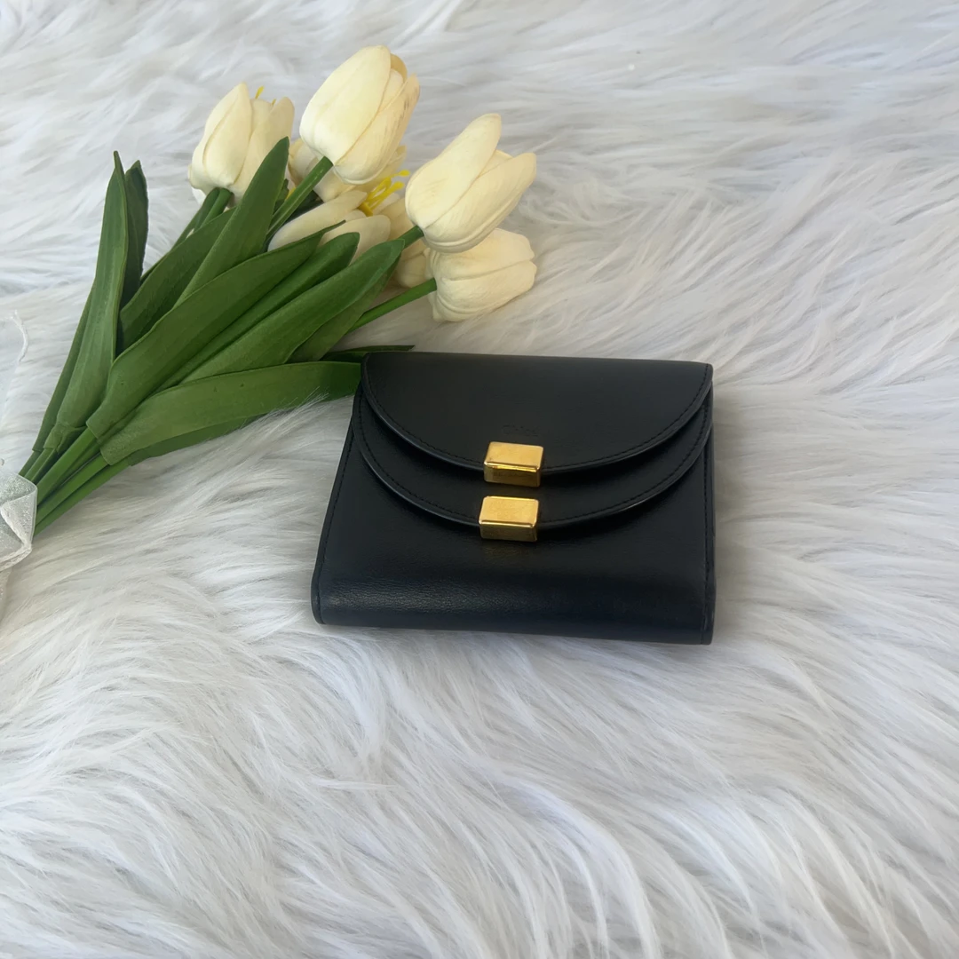 95新 Chloe/蔻依 蔻依 百搭款黑色钱包