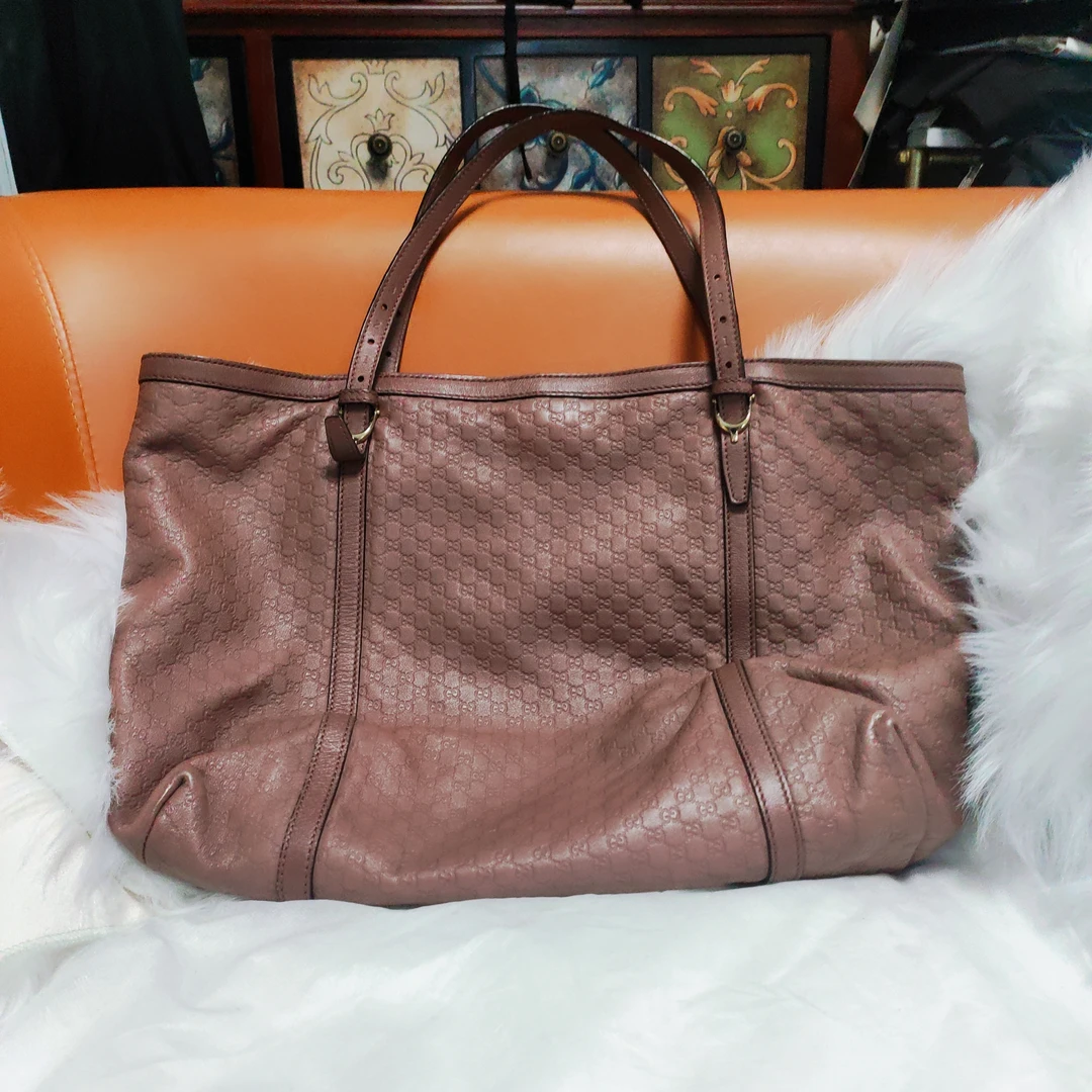 95新 GUCCI/古驰 古驰 百搭款大号托特手提包-