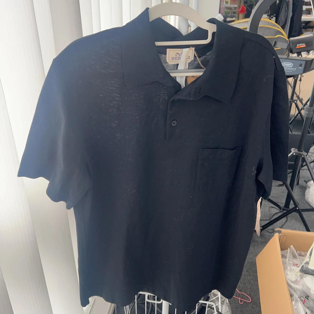 95新 Hermes/爱马仕 爱马仕 百搭款黑色短袖6669