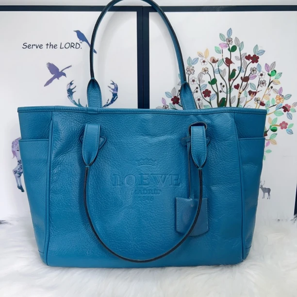 95新 LOEWE/罗意威 罗意威蓝色时尚百搭手提包