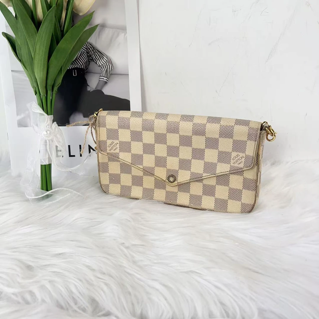95新 LouisVuitton/路易威登 路易威登 百搭款白棋盘格三合一
