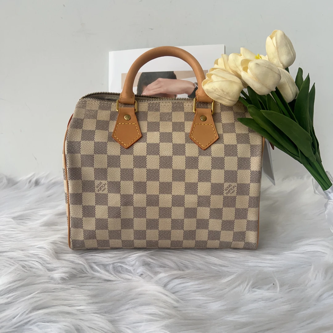 95新 LouisVuitton/路易威登 路易威登白棋盘格sp25手提包