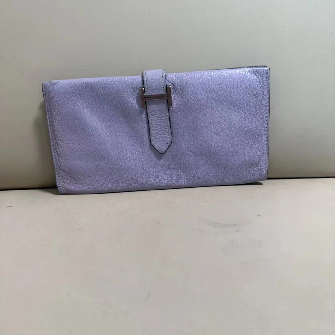 95新 Hermes/爱马仕 爱马仕 百搭款紫色钱包