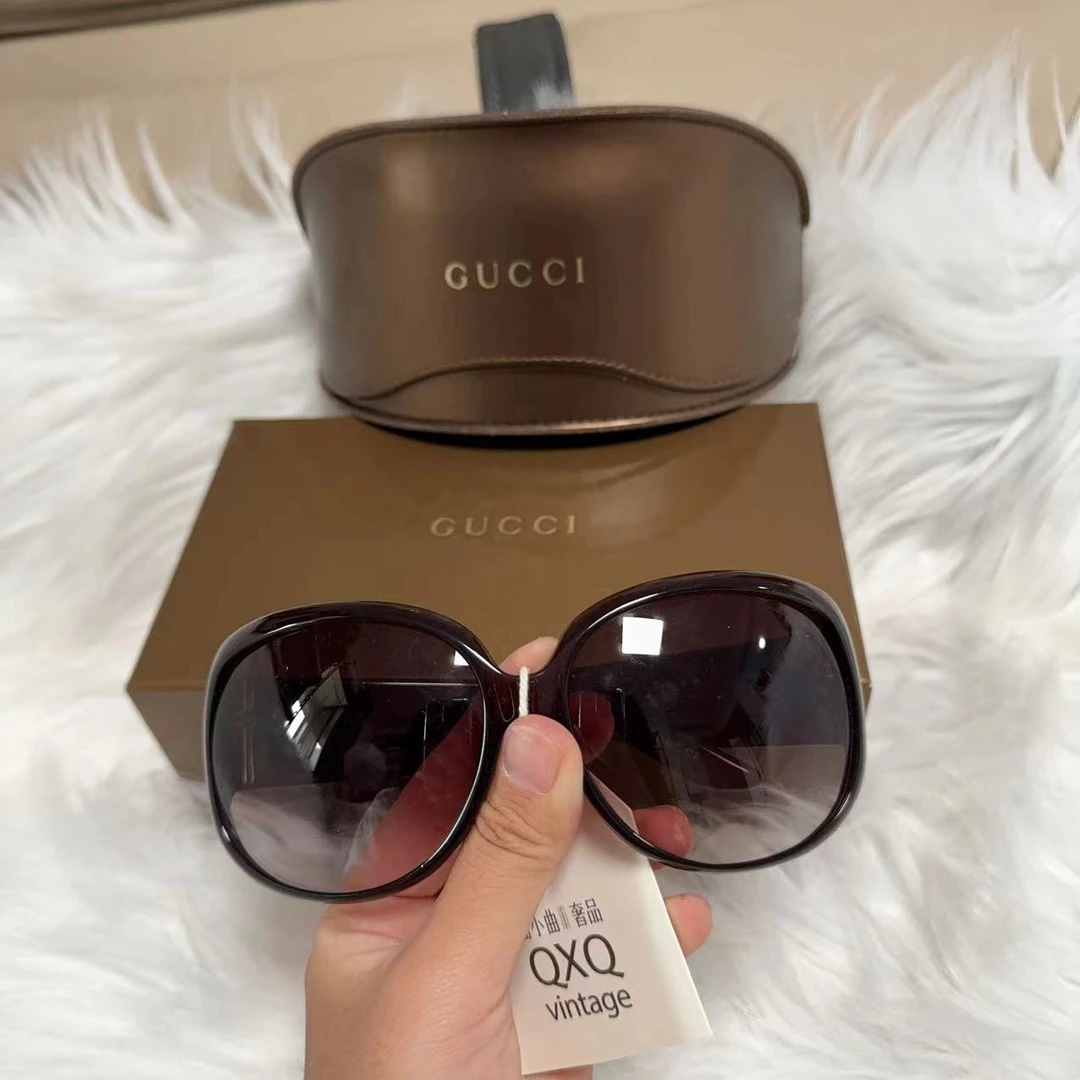 95新 GUCCI/古驰 古驰 百搭款B0565咖色黑色墨镜