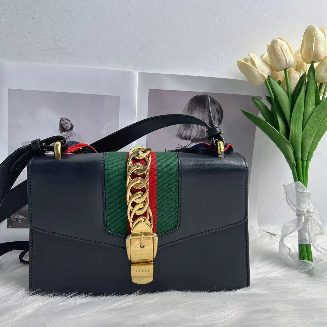 95新 GUCCI/古驰 古驰 百搭款黑色中号塞尔维亚