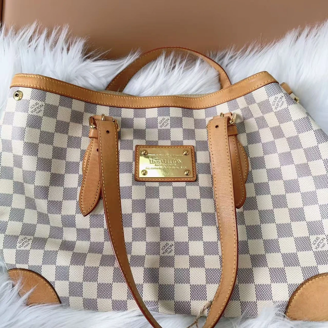 95新 LouisVuitton/路易威登 路易威登 百搭款白棋盘格南瓜中号