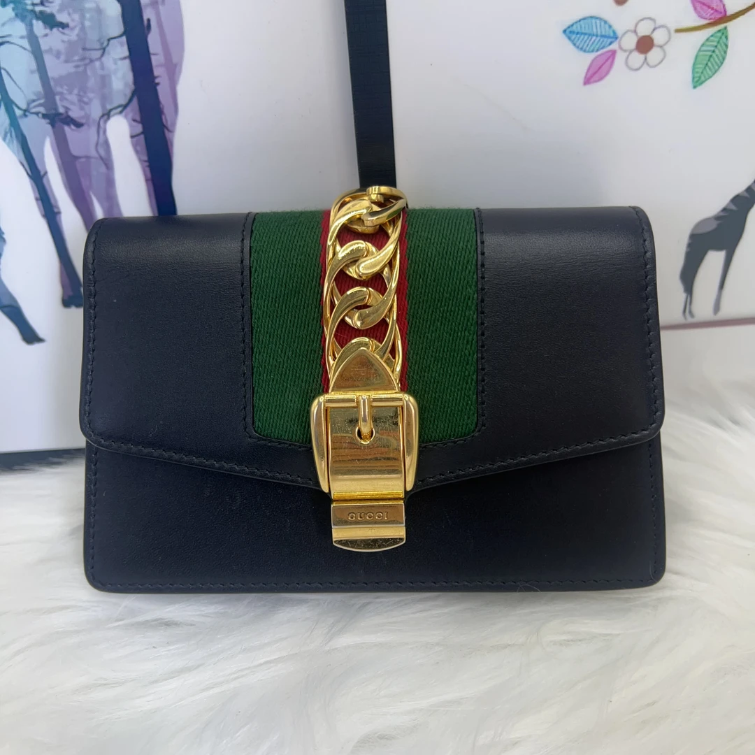 95新 GUCCI/古驰 古驰 百搭款黑色塞尔维亚mini