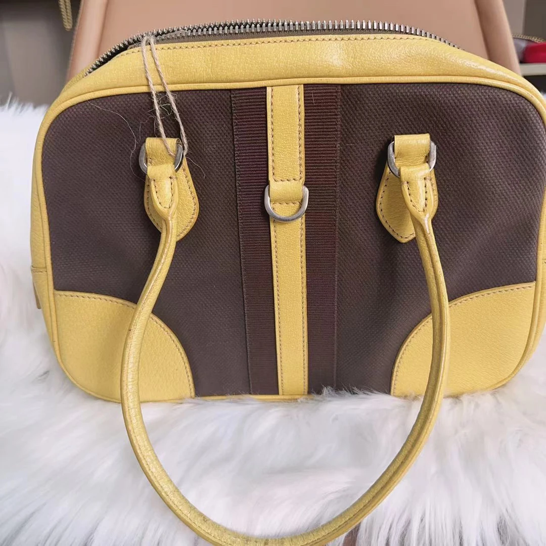 95新 Prada/普拉达 普拉达拼色方盒时尚手提包