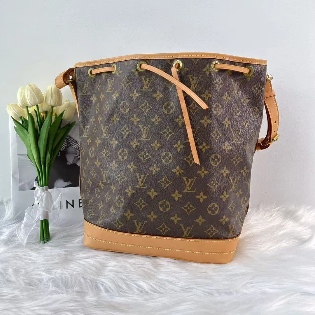 95新 LouisVuitton/路易威登 路易威登 抽绳水桶单肩包换植鞣革