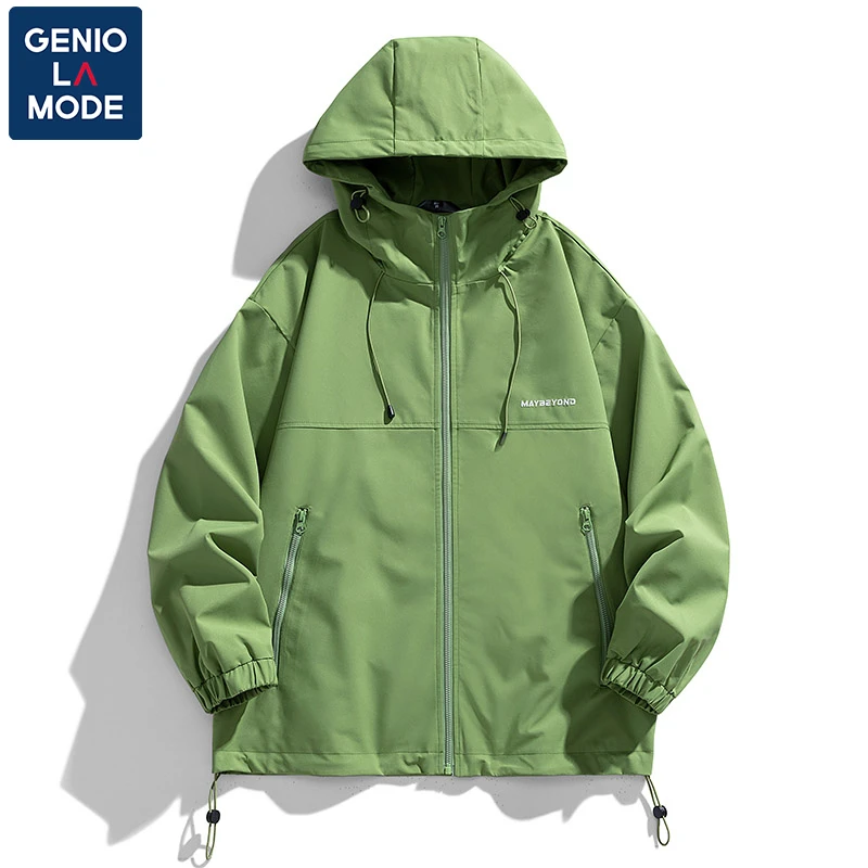 GENIOLAMODE户外冲锋衣男秋冬季新款潮流日系情侣连帽外套男士