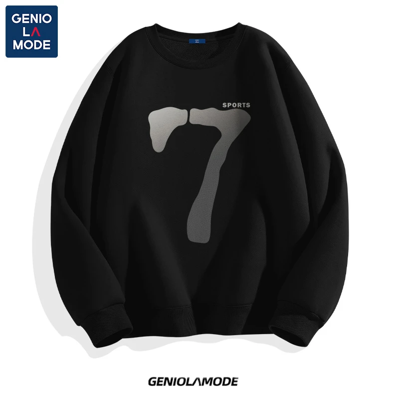 GENIOLAMODE套头卫衣男士宽松套头春秋季潮牌7号篮球运动圆领外套