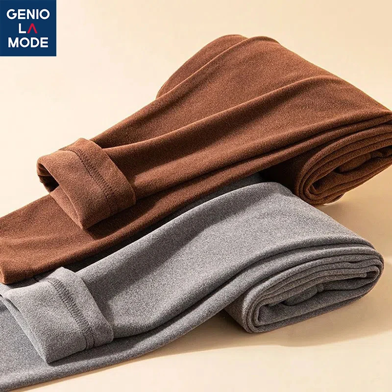GENIOLAMODE 双面绒打底裤男秋冬款加厚舒适亲肤保暖磨毛秋裤男士