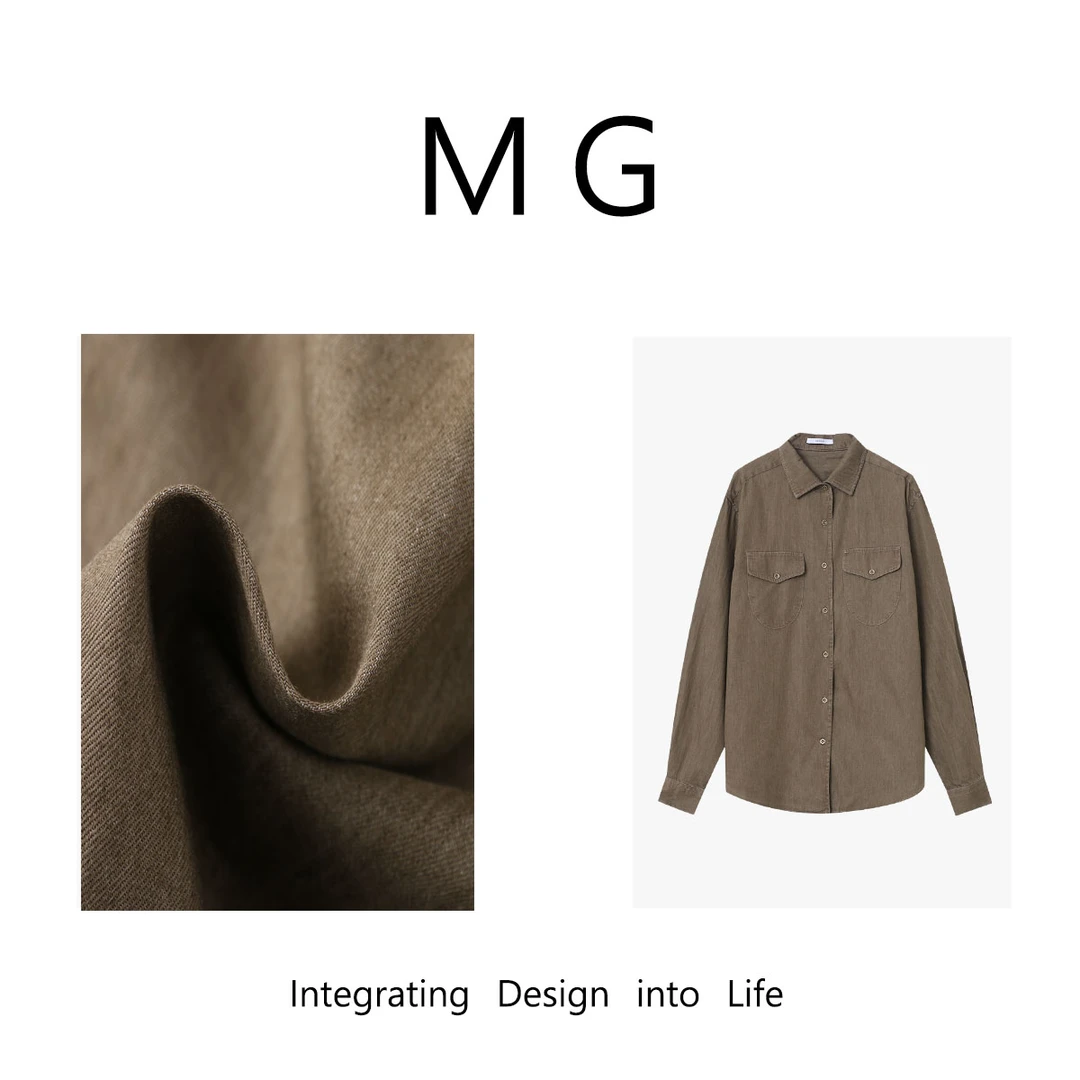 木岸MUAN：《马尔福衬衫》“马尔福系列”定制100棉衬衫上衣女DG-80027