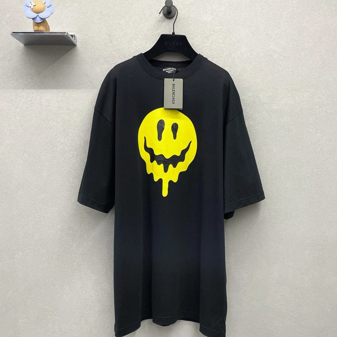 Balenciaga/巴黎世家融化笑脸印花夏季短袖 宽松版型 质感满满