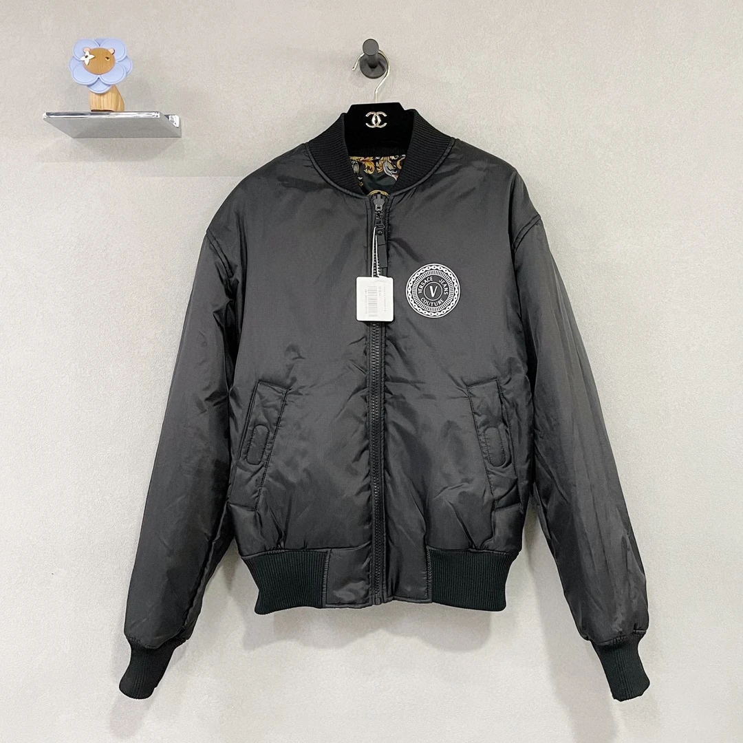 VERSACE/范思哲花卉双面飞行员外套 时尚百搭/95新/QH001099