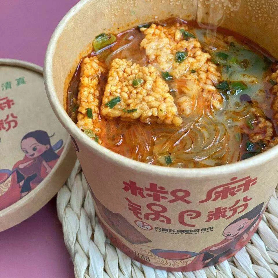 香辣即食味哒哒椒麻锅巴粉酸辣粉麻辣红薯粉网红方便速食103g桶装