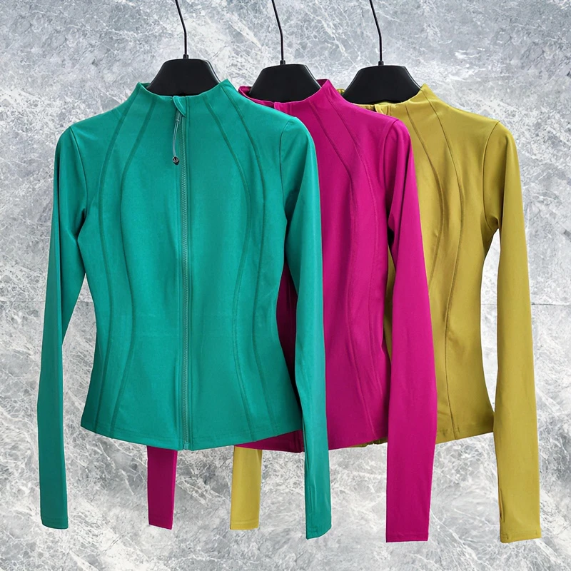 瑜伽外套女拉链立领开衫弹力速干修身显瘦跑步高级感瑜伽服上衣