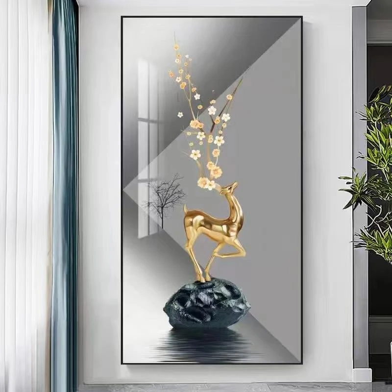 【大格】美娜丽莎十字绣大格金鹿磐石27色满绣无勾边60X110cm