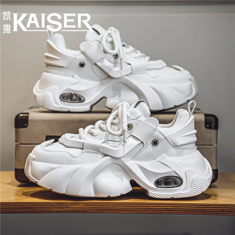 KAISER/凯撒·男鞋轻奢时尚运动休闲鞋男士厚底增高百搭网红小白鞋
