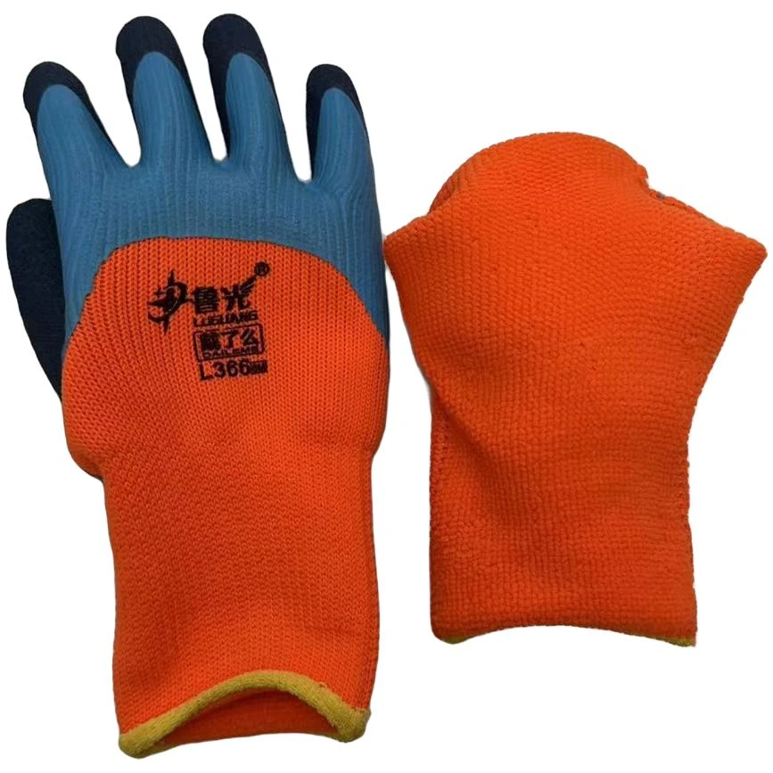 鲁光L366冬季防寒加厚加棉防冻防滑建筑工地工作防护劳保手套