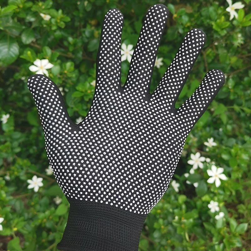 黑尼龙胶点防滑12双包邮男女薄款防护劳保手套透气耐磨超轻薄户外