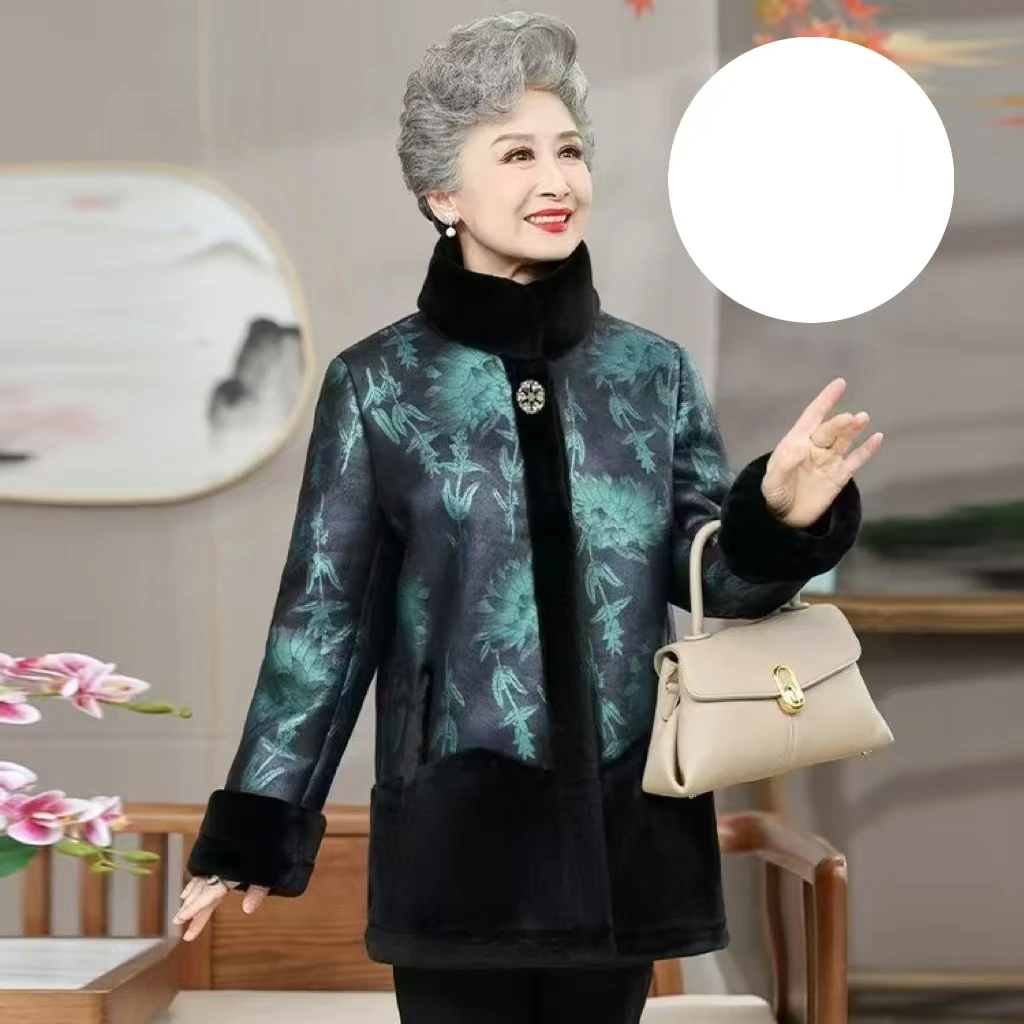 7397-秋冬新款妈妈装加厚保暖时尚妈妈装外套