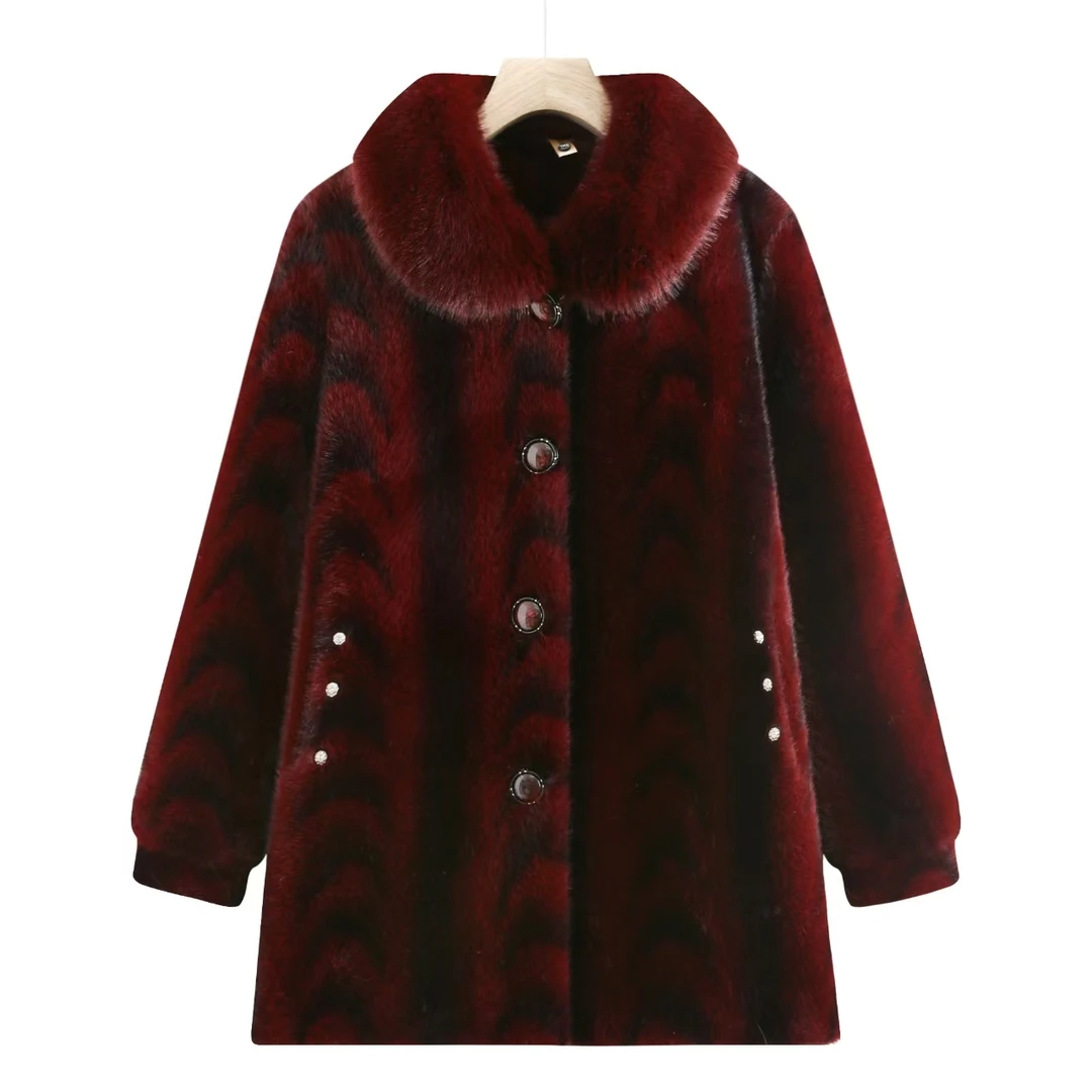 7622-妈妈装冬季保暖中老年冬装女妈妈大衣老人高品质外套 康燕