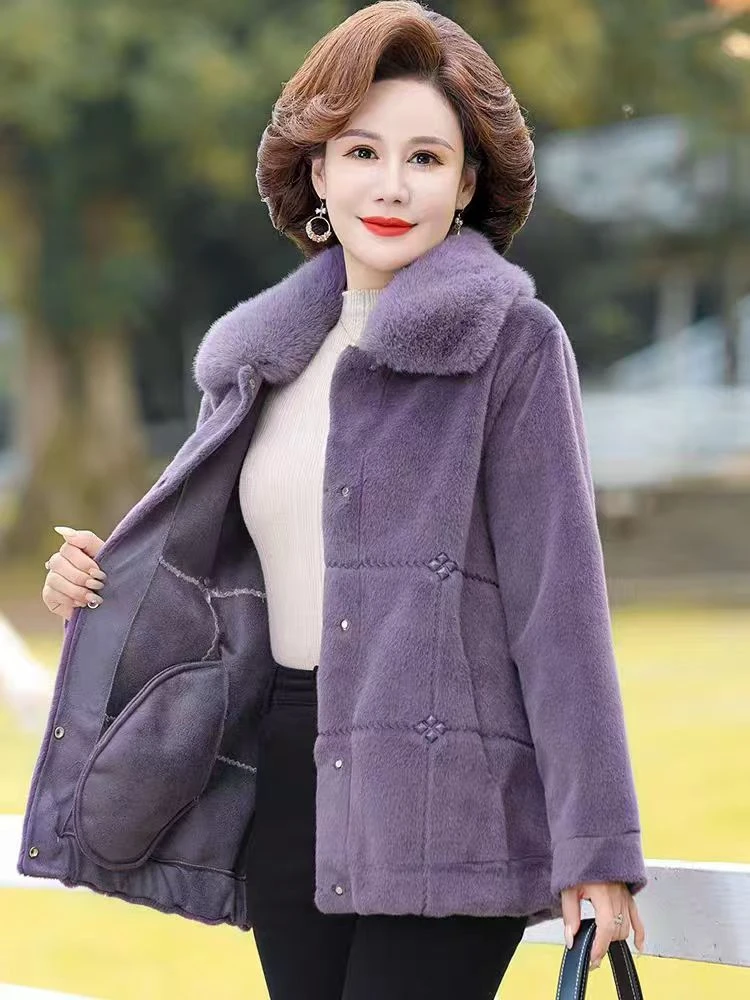 7640 中年妈妈冬装外套高贵大衣中老年女装秋冬（4号仓）