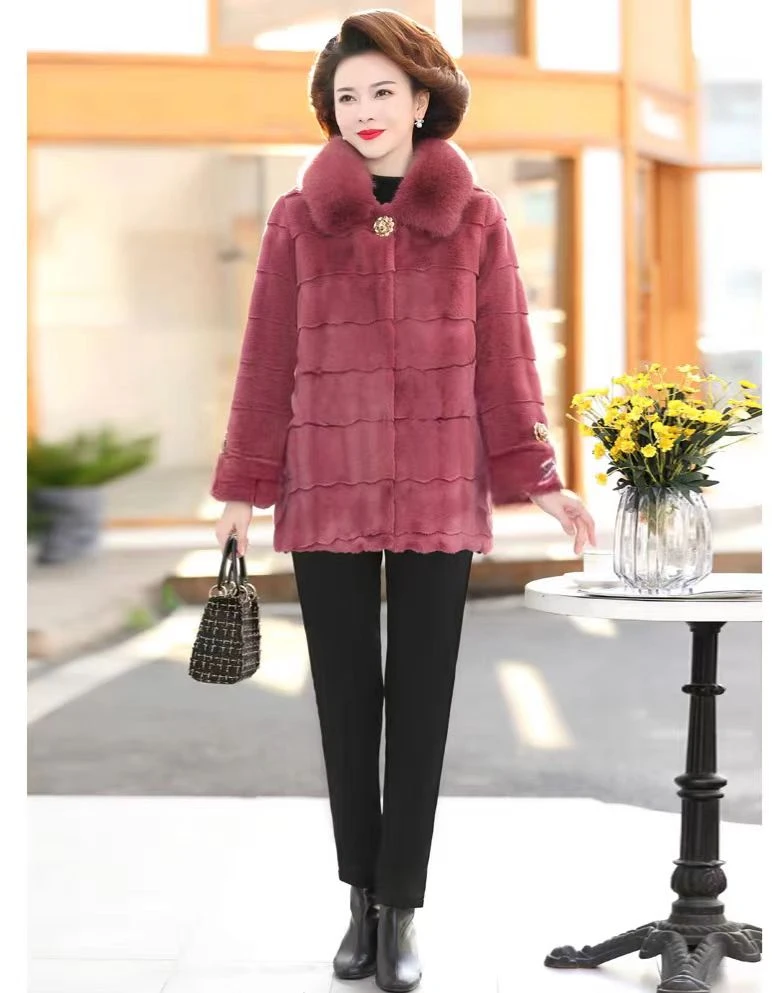 7329洋气中老年秋冬装外套棉袄妈妈6楼东