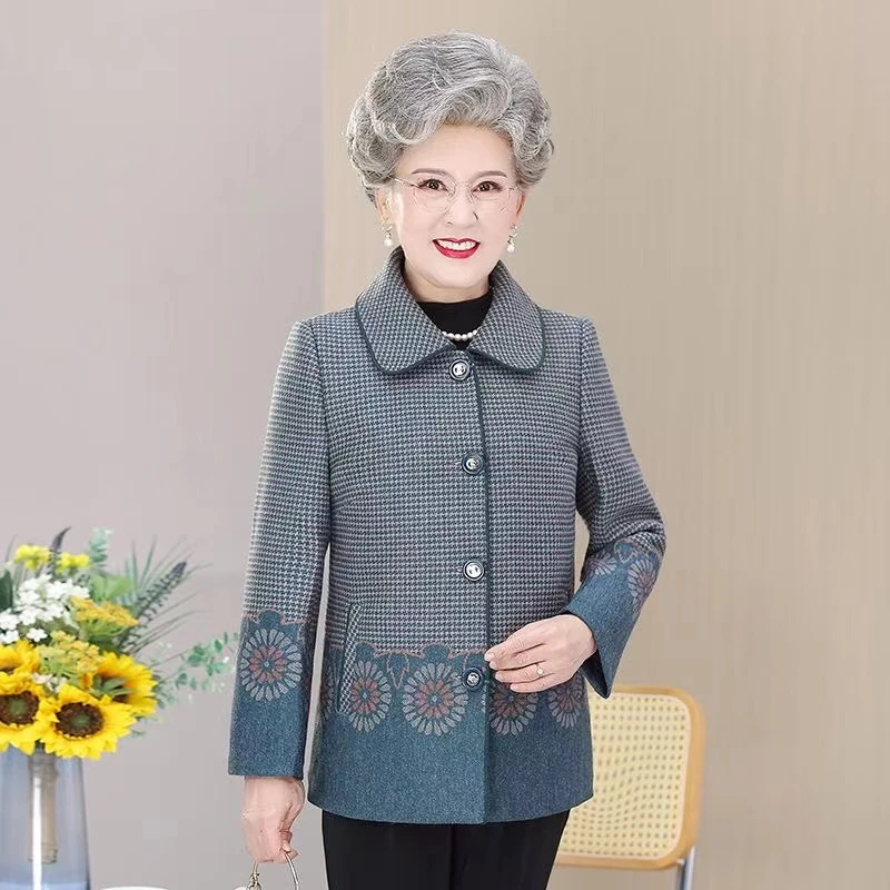 7134-奶奶春装外套老年人外穿衣服妈妈秋季上衣【老仓库五楼东】