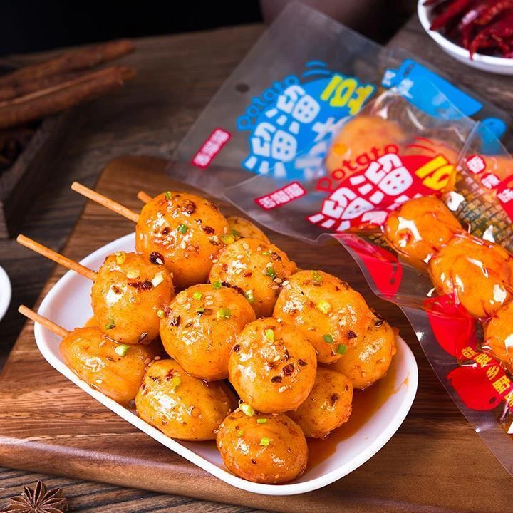 舌溜溜迷你薯球网红休闲香辣味烧烤味小土豆洋芋零食小吃特产馋嘴