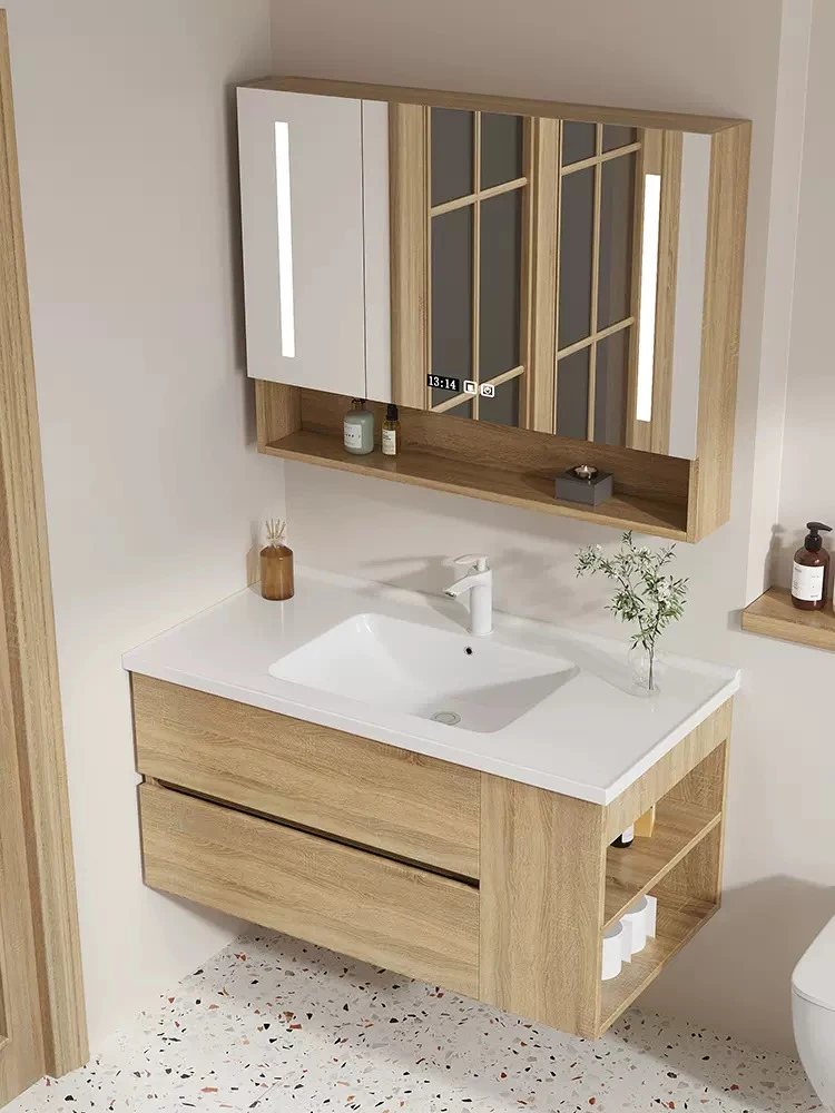 陶瓷一体盆浴室柜组合现代简约卫生间卫生间浴室柜洗脸盆洗漱台