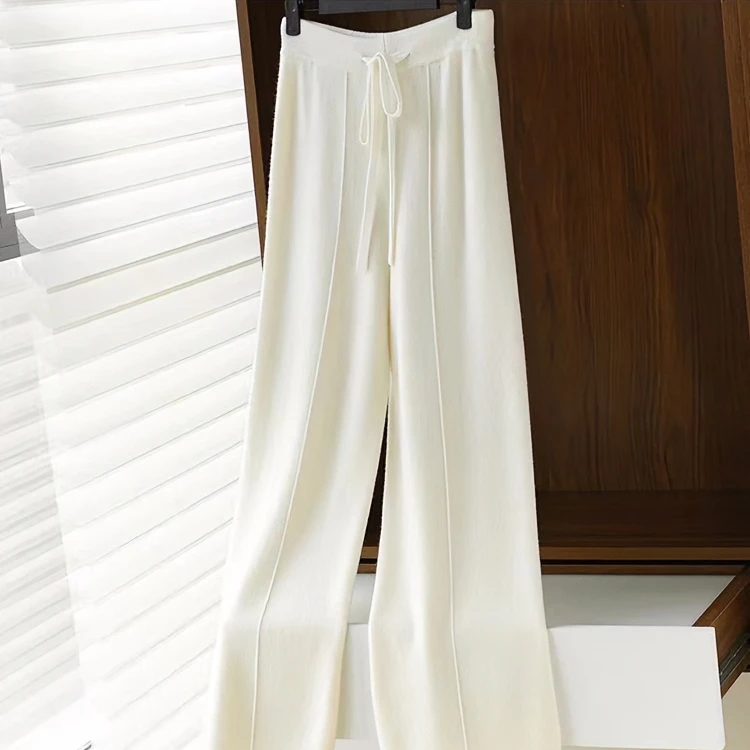 【周周专属】新秋冬爆款100%羊毛拉长腿部修饰腿窄版阔腿直筒显瘦裤