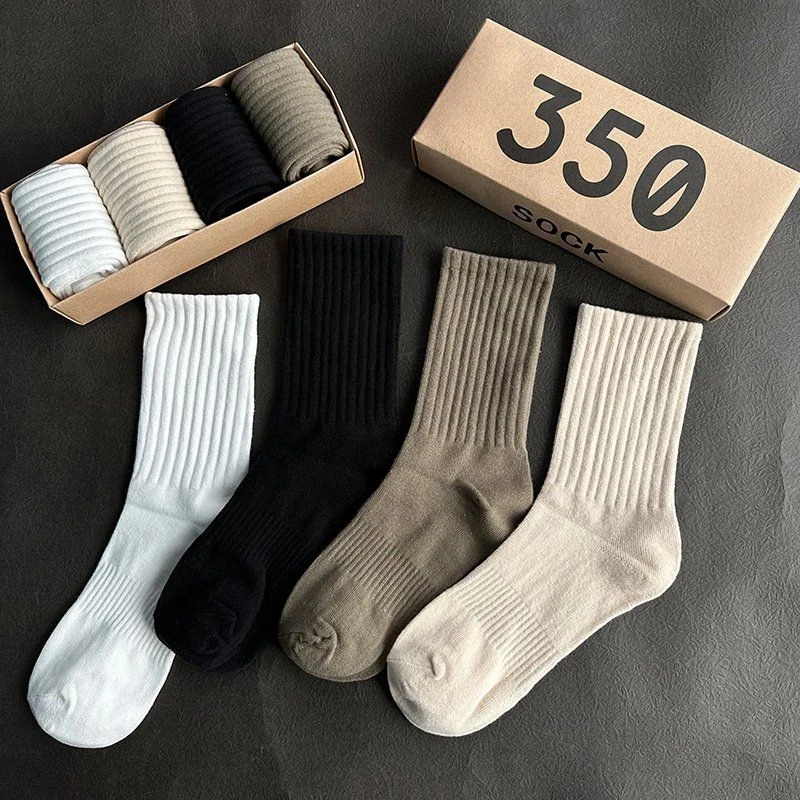 【特价5双】春夏袜子男士中筒袜黑白运动长袜ins潮流薄款百搭篮球袜