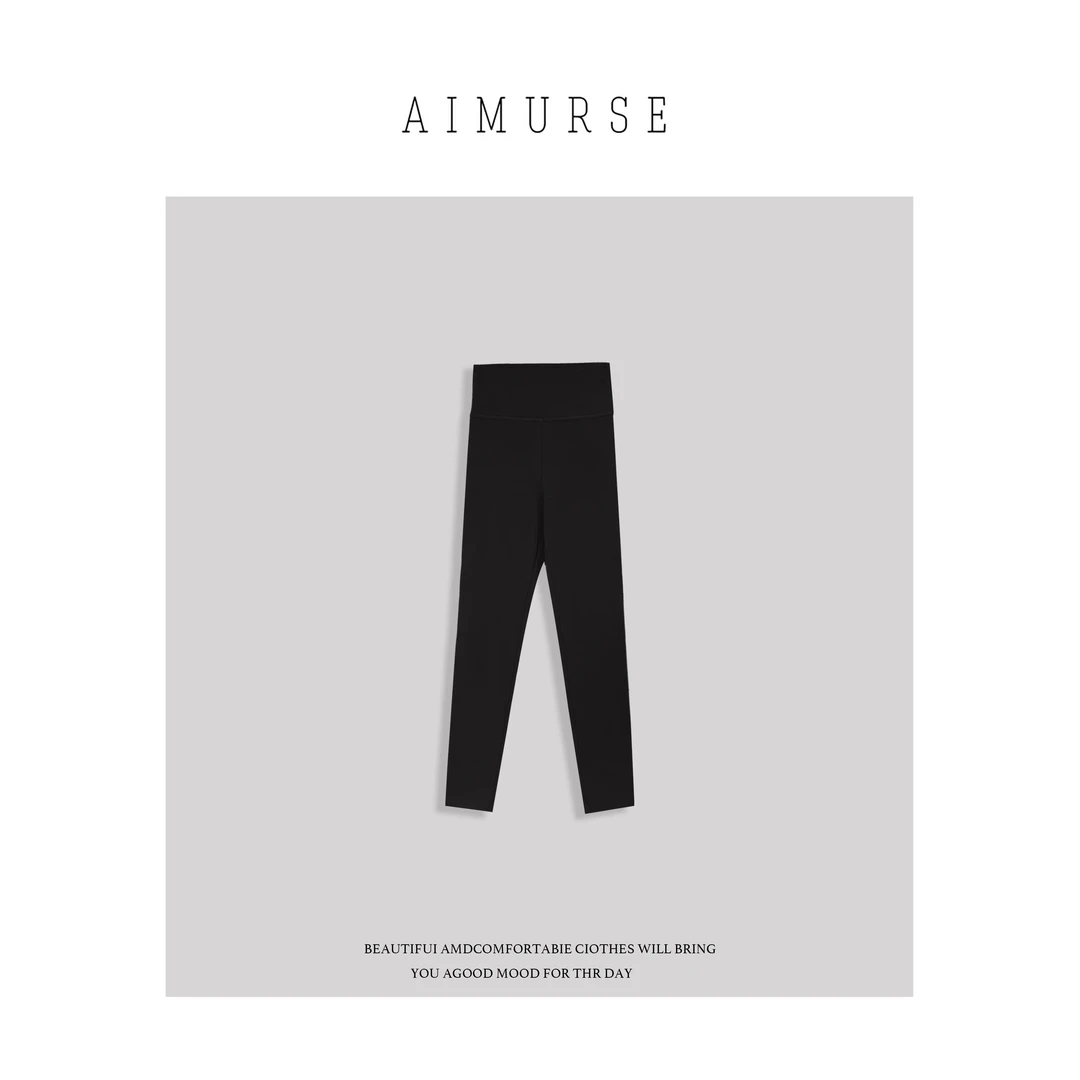 AIMURSE 小众设计师 加绒加厚款高腰百搭外穿女士打底裤 AM999
